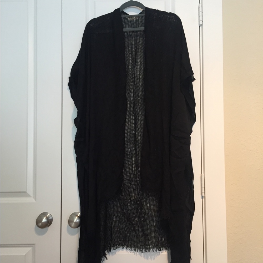 One-size black kimono